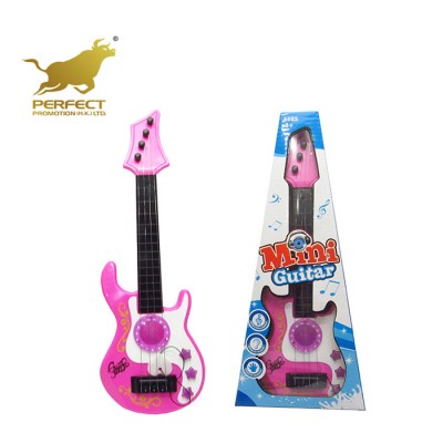 Educational kids small plastic electric guitar toy with music and light