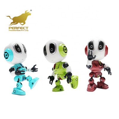 intelligent touch sensing interactive smart metal diecast robot toy with light,music and record